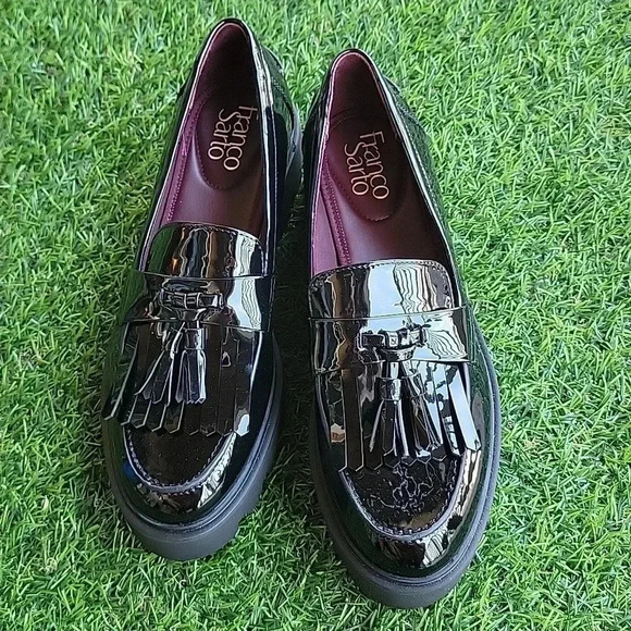 Franco Sarto Shoes - Franco Sarto Glossy Faux Patent Leather Loafers Size 7